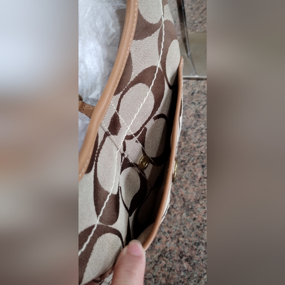 COACH ERGO Brown Signature C Jacquard Leather Monogram  Hobo Bag - Picture 10 of 17